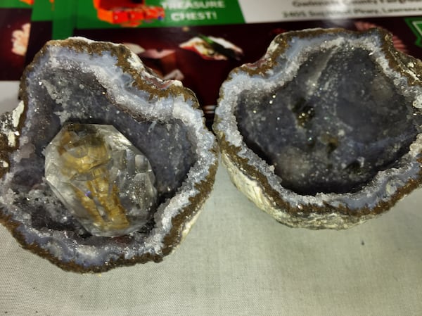 Buy a geode to crack open and reveal beautiful crystals at the Cobb County Gem & Mineral Show on Friday through Sunday. Courtesy of Cobb County Gem & Mineral Show