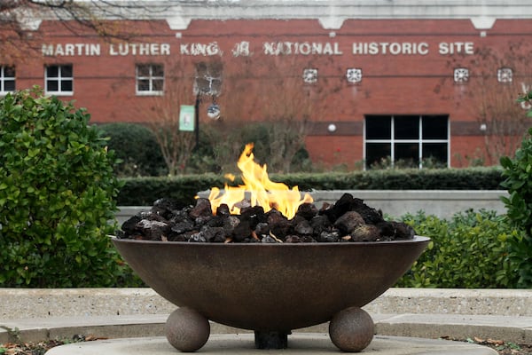 The Eternal Flame burns near the King tomb at the Martin Luther King Jr. National Historic Site on Thursday Jan. 10th, 2013. 