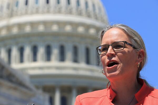 U.S. Rep. Carolyn Bourdeaux and nine other moderates achived a compromise with House Speaker Nancy Pelosi over the $3.5 trillion social services spending plan now in the works in Congress. But Bourdeaux is now facing heat from liberals back in her Gwinnett County-based district for threatening to stand in the way of the legislation. (Chip Somodevilla/Getty Images/TNS)