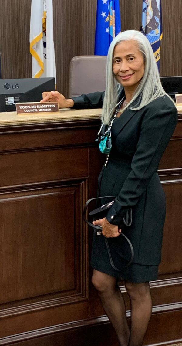 On Monday, Yoon-mi Hampton became the first councilmember of Asian descent to hold that role in a Gwinnett city. (Courtesy of Yoon-mi Hampton)