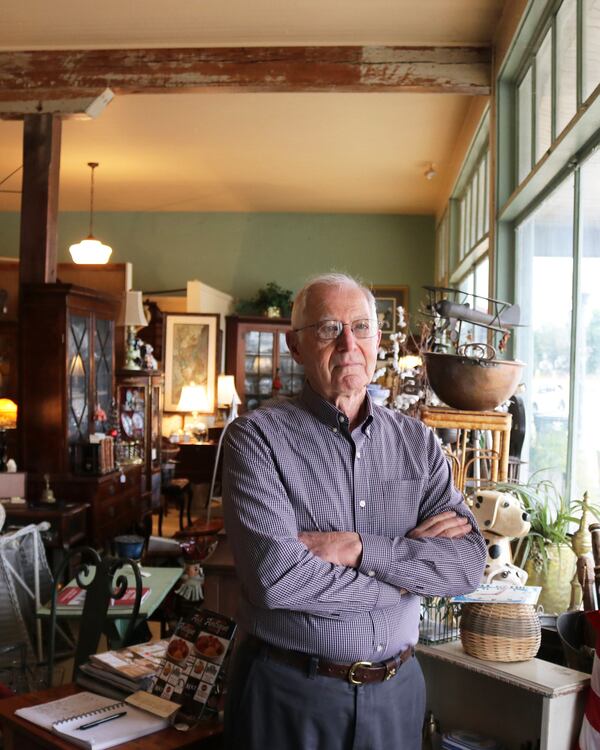 Former Mayor Eddie Wade looks out the window of Maridean’s Marketplace, his tenant on Main Street in Parrott.