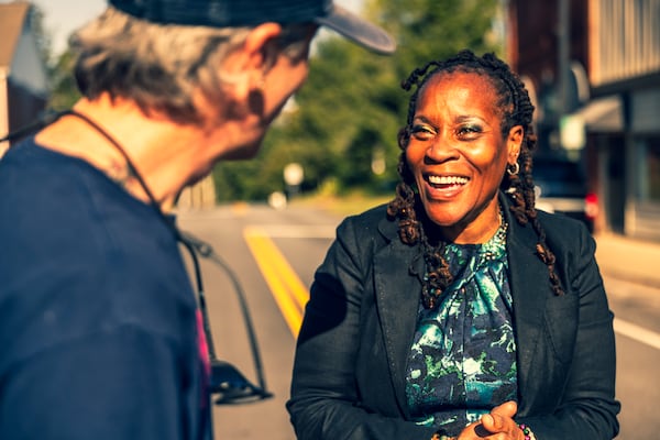 Recently elected Palmetto Mayor Teresa Thomas-Smith (right) with Jones. Contributed by Andrew Hetherington