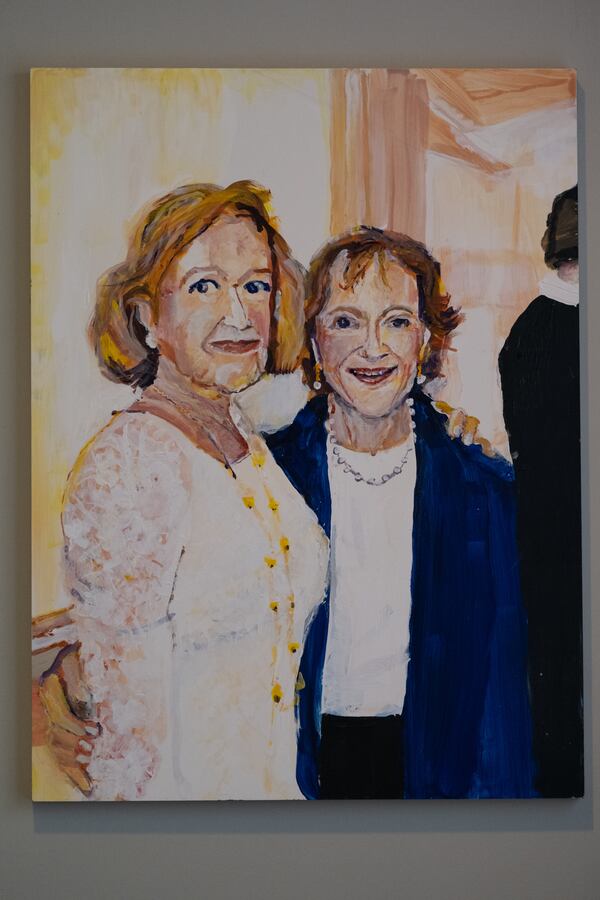 A painting of Rosalynn Carter painted by a former resident of the Rosalynn Apartments in Chamblee.   (Ben Gray / Ben@BenGray.com)