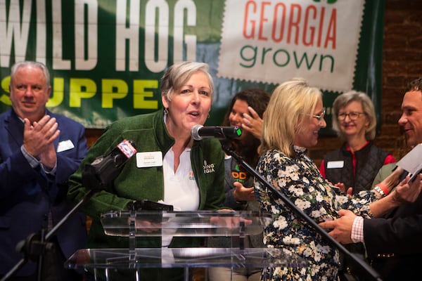 Danah Craft, executive director of Feeding Georgia, is pictured at the Wild Hog Supper in Atlanta on Jan. 8, 2023.