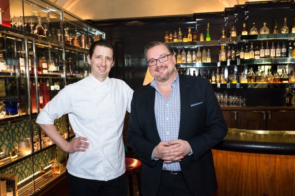  Atlas executive chef Christopher Grossman and general manager Geno Dew at the new Tavern at Atlas. Photo credit: Mia Yakel.