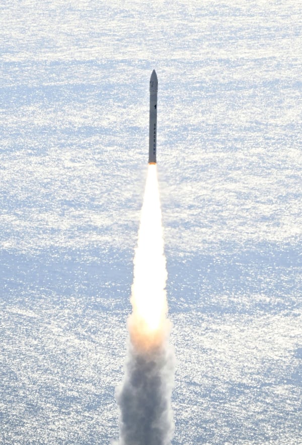 The Kairos No. 2 rocket, a Japanese commercial rocket carrying a set of satellites, is launched from Space Port Kii in Kushimoto town, western Japan Wednesday, Dec. 18, 2024. (Kyodo News via AP)