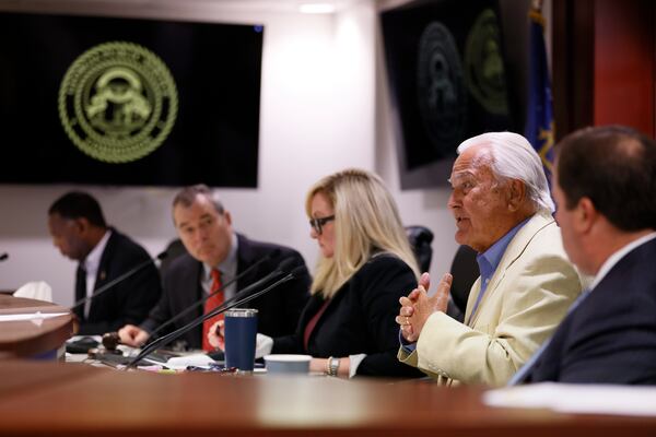 A file photos shows Commissioner Lauren McDonald and other members of the Georgia Public Service Commission. (Miguel Martinez/AJC)