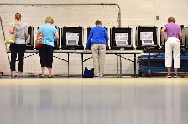 DeKalb County voters go to the polls at Henderson Mill Elementary School on Georgia’s primary election day in 2016. HYOSUB SHIN / HSHIN@AJC.COM