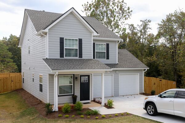 The home of Kojo and Pokuaa Kesse is shown, Thursday, October 19, 2023, in Lawrenceville, Ga. The Kesse family of four moved into their home on August 11th. The home was built in partnership with the Gwinnett Habitat for Humanity and the city of Lawrenceville. (Jason Getz / Jason.Getz@ajc.com)