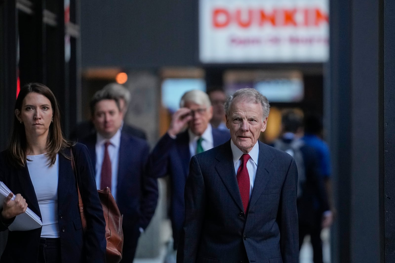 Former Illinois House Speaker Michael Madigan arrives at federal court where he is on trial for charges in a multimillion-dollar racketeering and bribery scheme Monday, Oct. 21, 2024, in Chicago. (AP Photo/Erin Hooley)