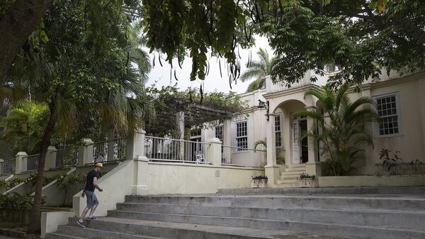 Outside Ernest Hemingway&apos;s home at Finca Vigia in San Francisco de Paula, near Havana, Cuba, on April 24, 2015. (Brian van der Brug/Los Angeles Times/TNS)