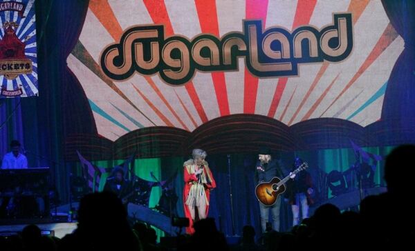 Sugarland's tour, which plays Atlanta in August, has a festive, Big Top theme.