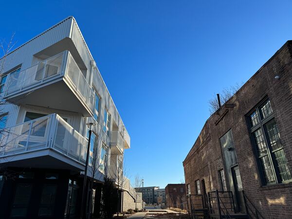 New residential construction stands next to the Goat Farm's 19th century buildings in one of the pleasing juxtapositions at the revamped art complex.
(Courtesy of Goat Farm)