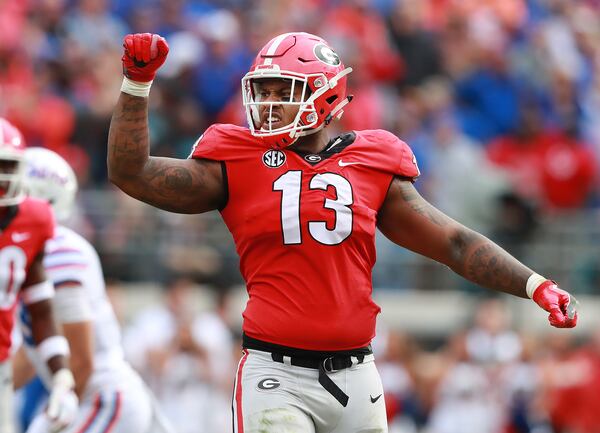 Georgia defensive end Jonathan Ledbetter. (AJC file photo/Curtis Compton)