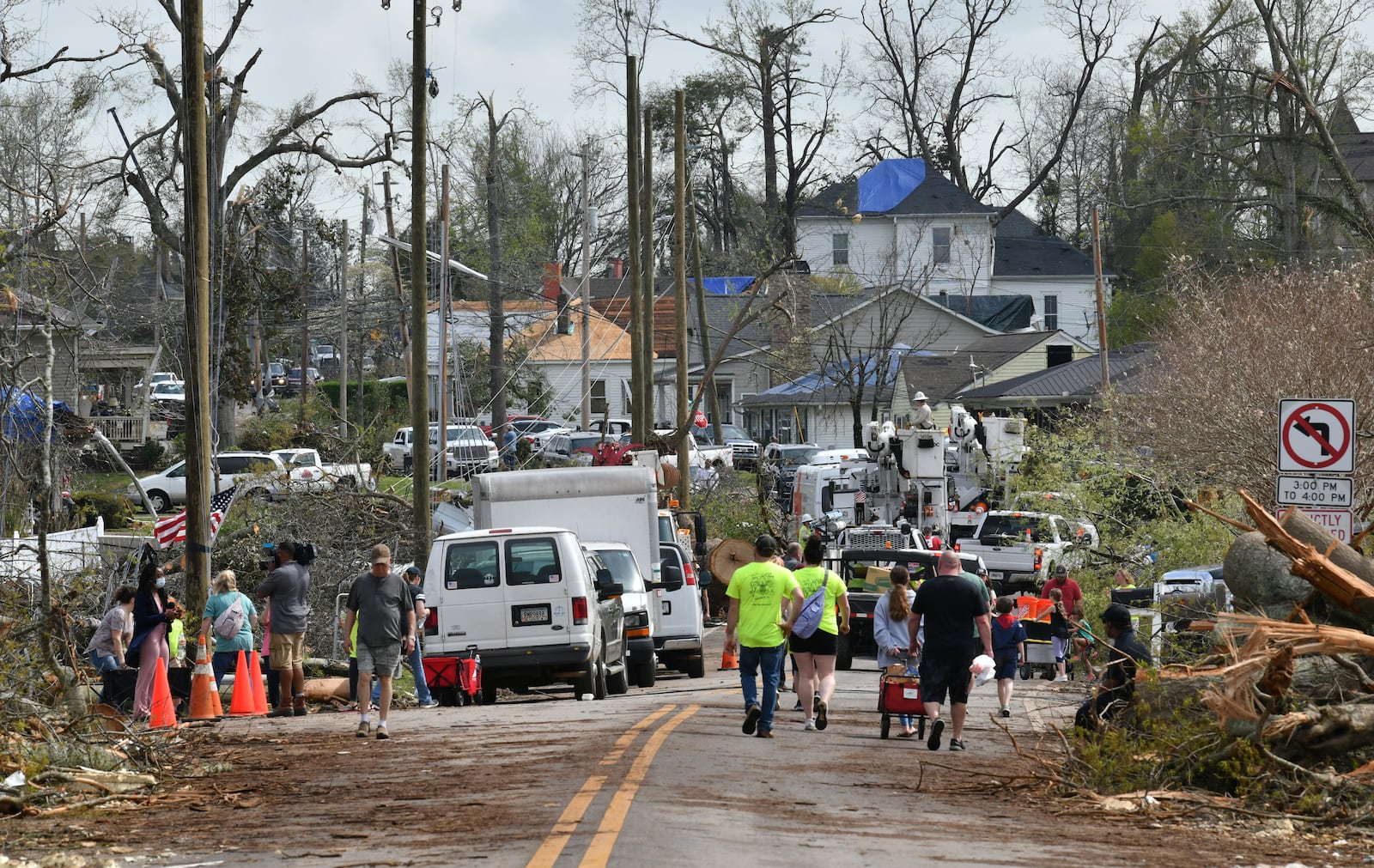 LaGrange Street in Newnan was heavily affected by the EF4 tornado.