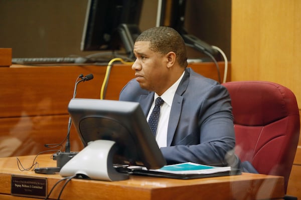 Atlanta Police Department Detective Mike Jones on the witness stand. AJC photo: Bob Andres / robert.andres@ajc.com