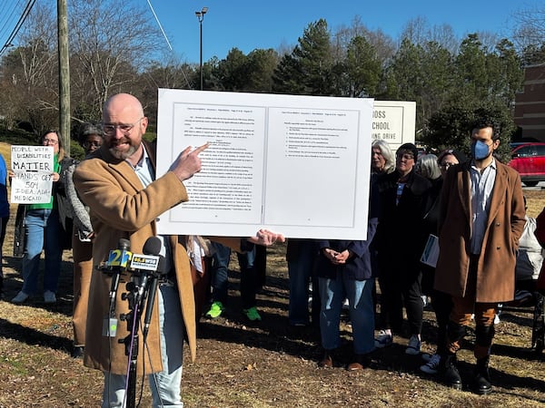 At at a news conference on Monday, state Sen. Josh McLaurin, a Georgia Democrat, criticized the lawsuit that the Georgia attorney general joined, which some parents fear will undermine access to education and services for people with disabilities.