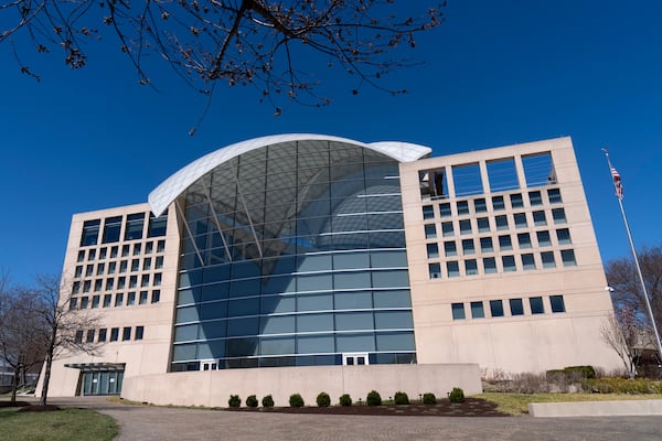 The headquarters of the United States Institute of Peace are seen Tuesday, March 18, 2025, in Washington. (AP Photo/Mark Schiefelbein).