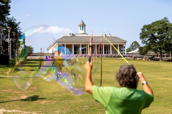 Booth's fascination with bubbles was fostered on the grounds of Stone Mountain Park. (Arvin Temkar / arvin.temkar@ajc.com)