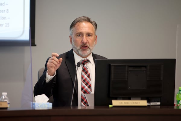 Fulton County Schools Superintendent Mike Looney said the cost of keeping Parklane and Spalding Drive elementary schools open is too high. He recommended the school board vote to close the two schools and rezone the students for other schools nearby. (Jason Getz / Jason.Getz@ajc.com)