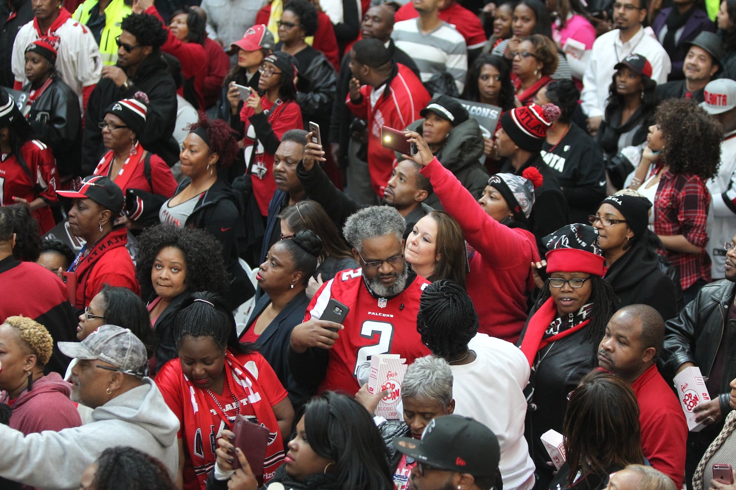 Falcons pep rally at Atlanta City Hall