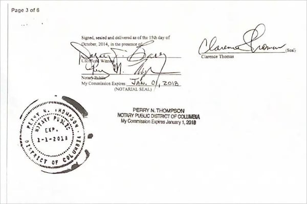 Thomas’ signature on the deed for his deal with Crow. (Chatham County Superior Court)