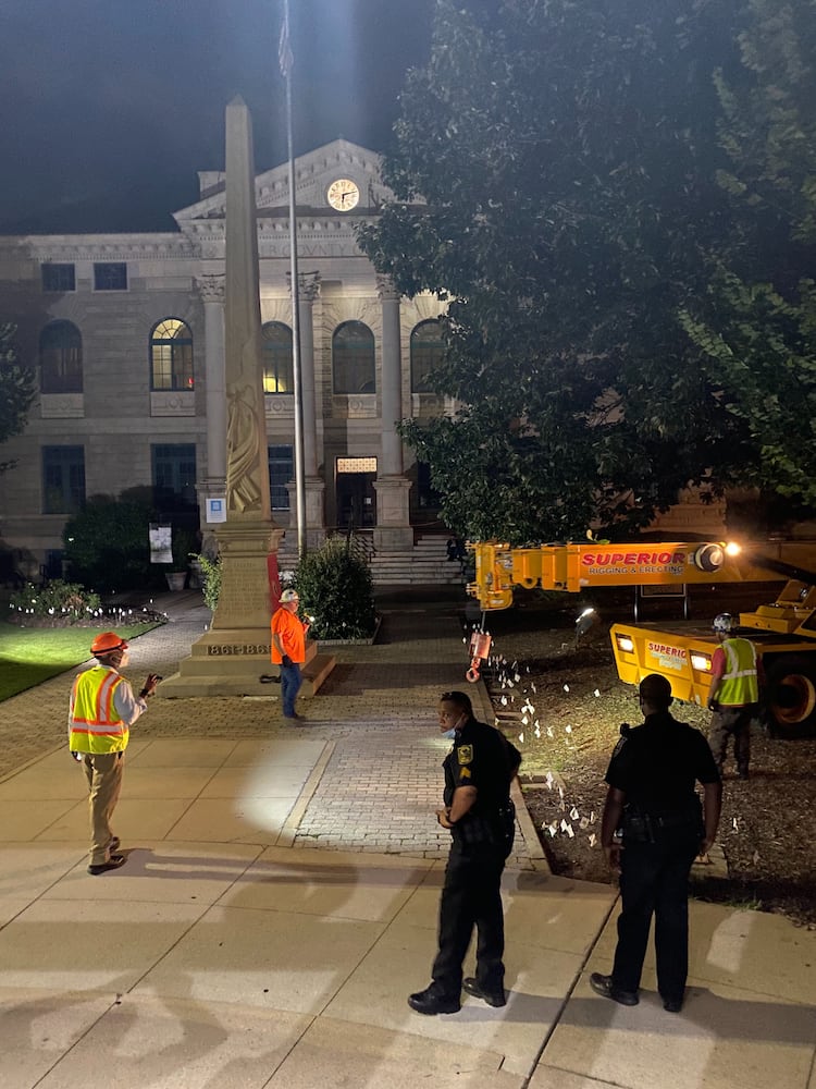 Photos: Confederate monument removed after standing 112 years in DeKalb