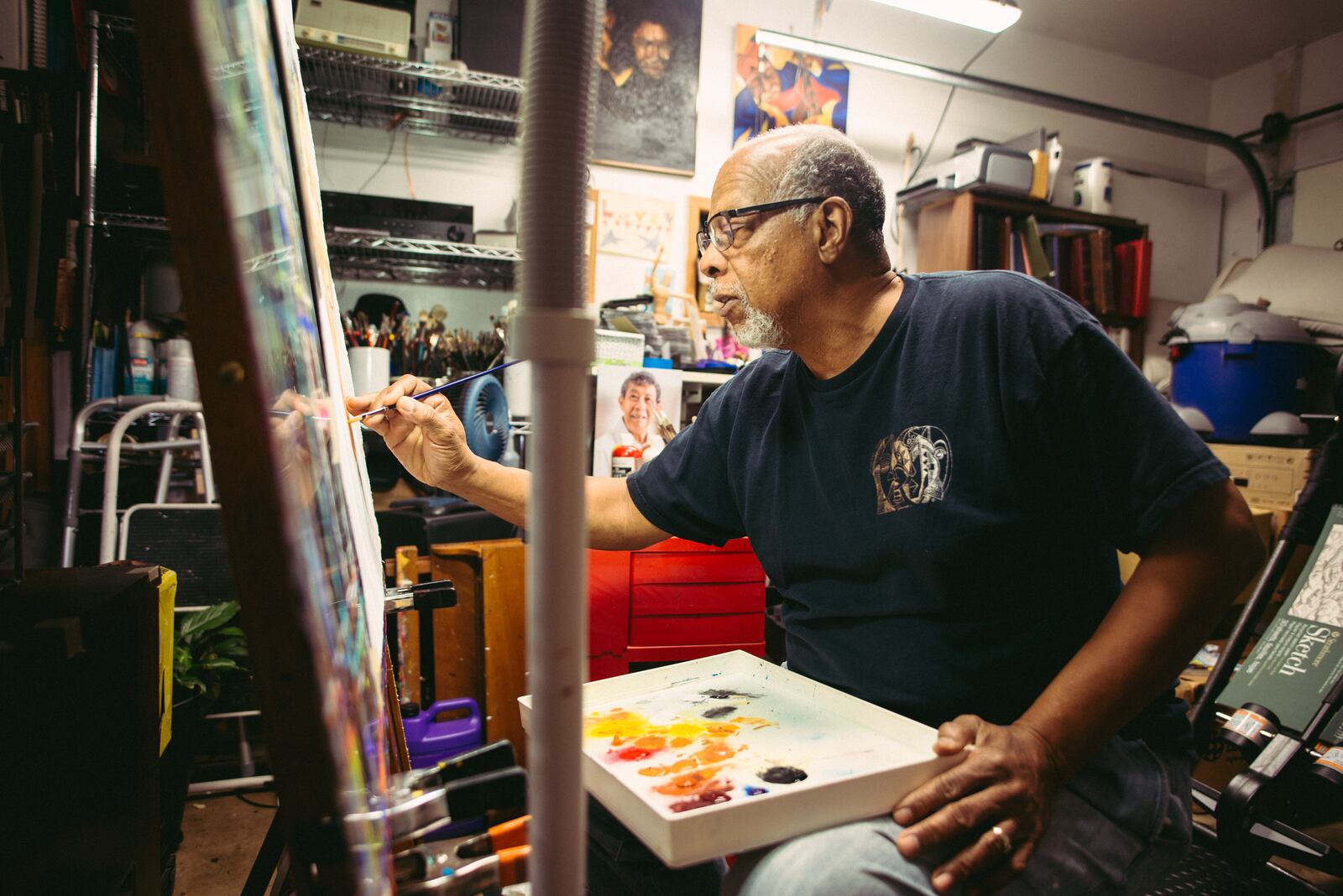 Artist and engineer Aaron F. Henderson in his studio.  (Courtesy of John Stephens / JAS Photo)