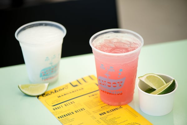 Little Rey Rio Red Grapefruit Margarita on the Rocks (right) and Casa Frozen Margarita (left). Photo credit- Mia Yakel.