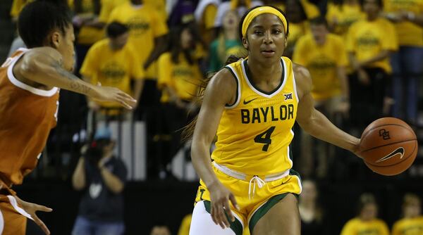 Te'a Cooper, the 2015 co-player of the year from McEachern,  averaged 13.6 points and 4.6 assists this season for Baylor, her third college team. She also played at Tennessee and South Carolina. She's projected as a top-10 overall pick in next month's WNBA Draft. Photo: Baylor Athletics