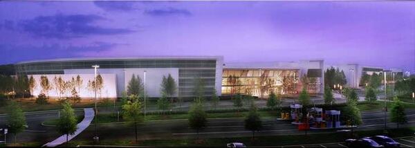 A rendering of a proposed arena in College Park that would expand the Georgia International Convention Center and make space for a new Atlanta Hawks Development League team. (Source: City of College Park and the Atlanta Hawks)