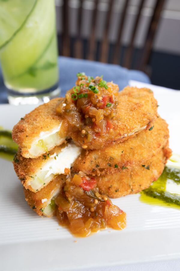 Green Tomato and Peach Chow Chow is perfect served over fried green tomatoes. (Courtesy of Milton’s Cuisine & Cocktails)