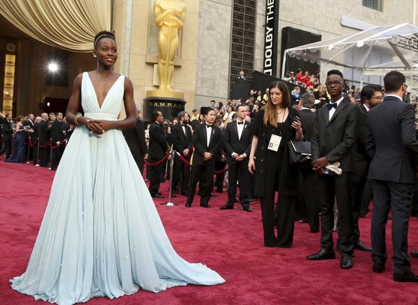 Lupita Nyong'o donned a pale blue Prada dress at the Oscars in Los Angeles, where she won the Oscar for best supporting actress for “12 Years a Slave.” She kept her gown after the big night. 