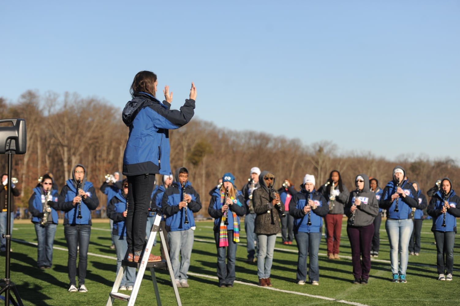 GSU Marching Band practices for the last time at Flint Hill School in Fairfax, VA.