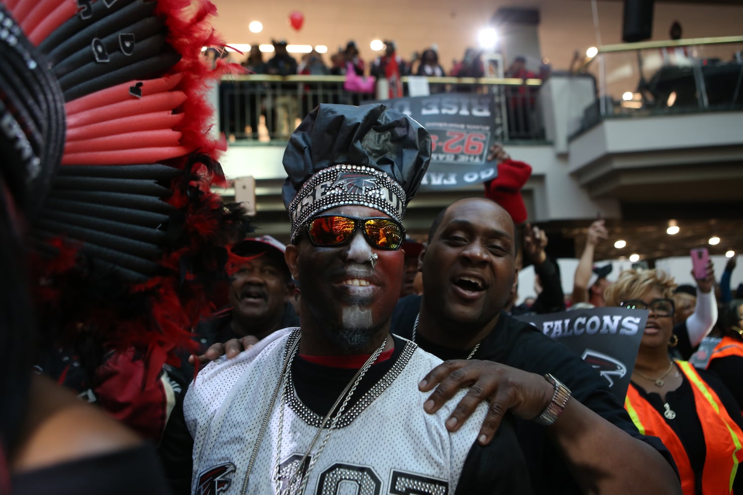 Falcons pep rally at Atlanta City Hall