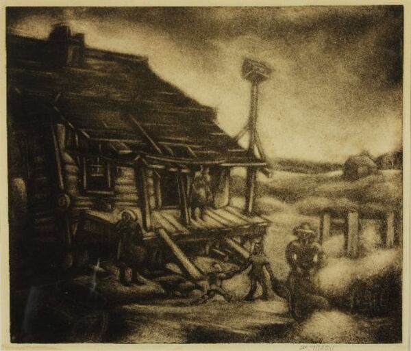 “Georgia Cotton Crop” (1944-1945), a carborundum mezzotint, is included in the exhibition “Dox Thrash: An American Journey,” opening Saturday at the High Museum of Art. This recent High acquisition is one of 43 works on paper by Thrash in the exhibit.