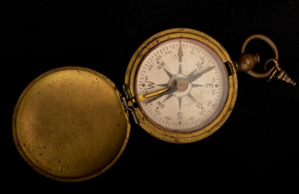 NOVEMBER 11, 2014 ATLANTA Compass belonging to Eddie Sessions, a soldier in the 95th Infantry who helped liberate the city of Metz, France in 1944. 
KENT D. JOHNSON/KDJOHNSON@AJC.COM