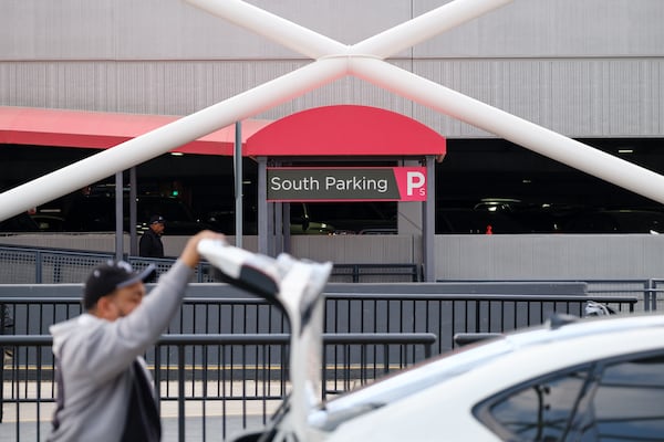 The Hartsfield-Jackson domestic terminal south parking deck is seen in Atlanta on Friday, April 8, 2022.   (Arvin Temkar / arvin.temkar@ajc.com)