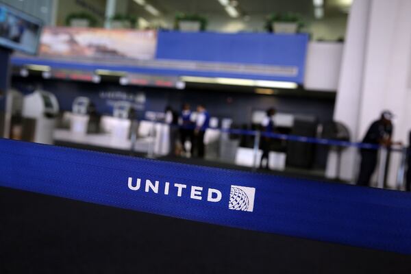 A United Airlines terminal.  (Photo by Spencer Platt/Getty Images)