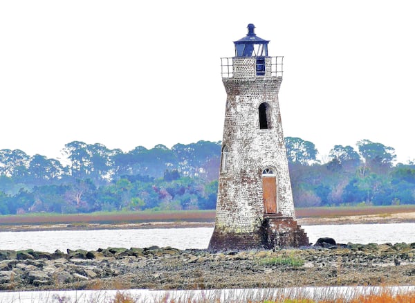 Cockspur Island Lighthouse, made of Savannah gray brick, is Georgia’s smallest lighthouse.