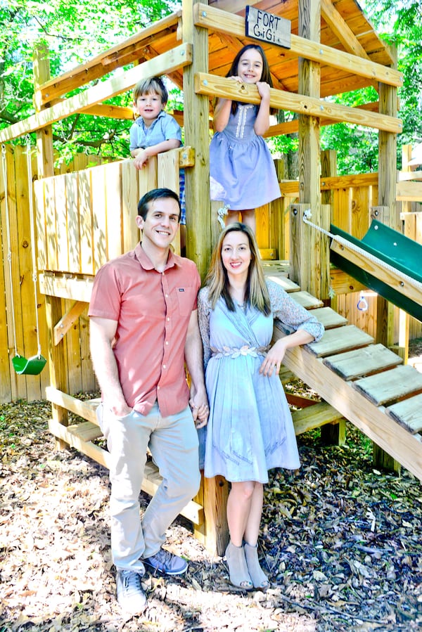 Amanda and Philippe Pellerin, with their children, Gigi, 7, and Jules, 3, renovated their 4,200-square-foot neo-classical Victorian home in Grant Park in 2015.  He owns Pellerin Real Estate, and she is an archivist at Georgia Tech.