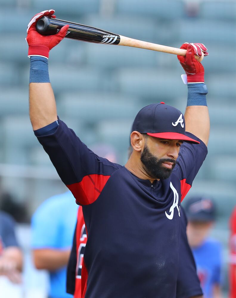 Photos: Jose Bautista suits up for Braves