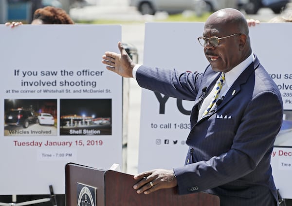 Fulton County District Attorney Paul L. Howard held a press conference on Wednesday, May 15, 2019, to ask for help from the public in the investigation of three police-involved shootings. The DA’s office has also posted several billboards around town asking for help. Bob Andres / bandres@ajc.com