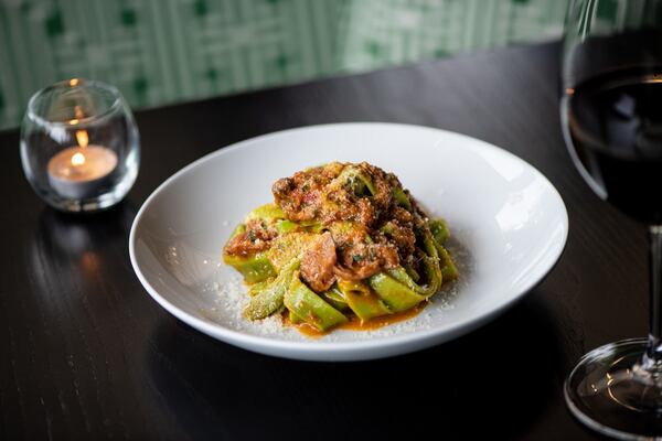 Tre Vele Pappardelle with lamb ragu and Grana Padano. (Mia Yakel for The Atlanta Journal-Constitution)