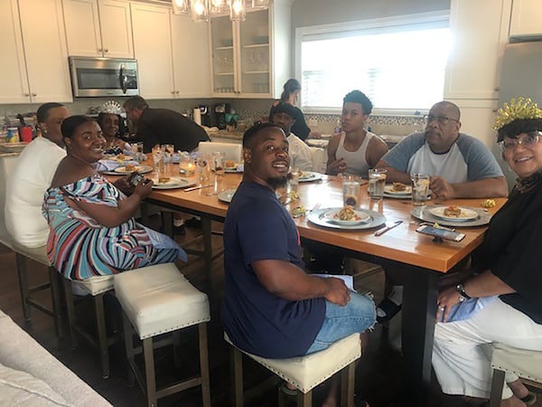 Chandler Banks and family hired a chef to come to their rental house and prepare dinner for the birthday matriarchs Lori Robinson and Deborah Banks.
photo courtesy of Chandler Banks