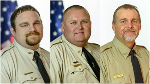 From left: Former deputy Rhett Scott, former deputy Michael Howell and former Sgt. Lee Copeland are the three Washington County officers who could go to trial next year in the death of 58-year-old Euree Lee Martin. (Photos courtesy of WJBF-TV)