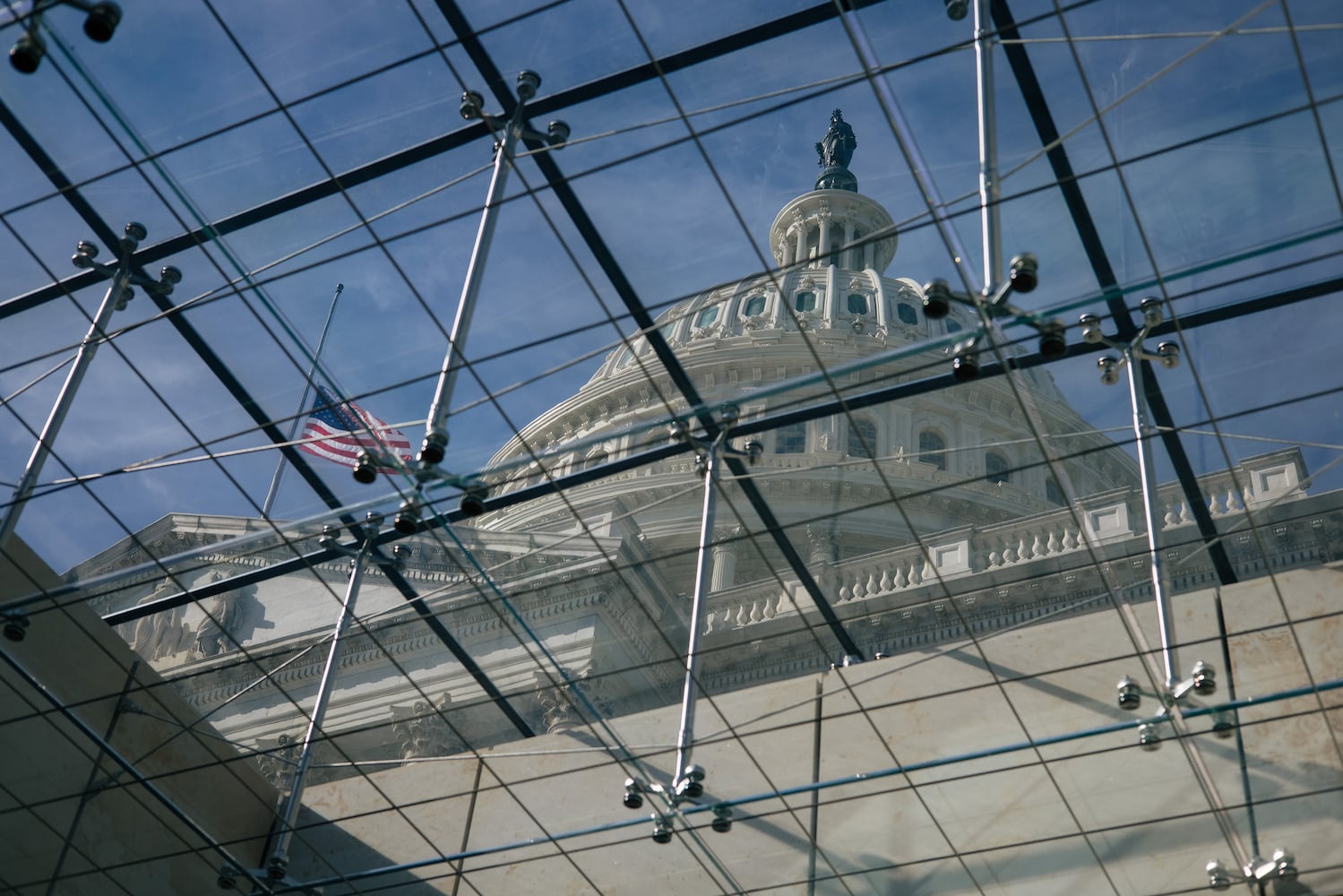 The Capitol dome is seen from the visitors center in Washington on Tuesday, Feb. 9, 2021. (Alyssa Schukar/New York Times)