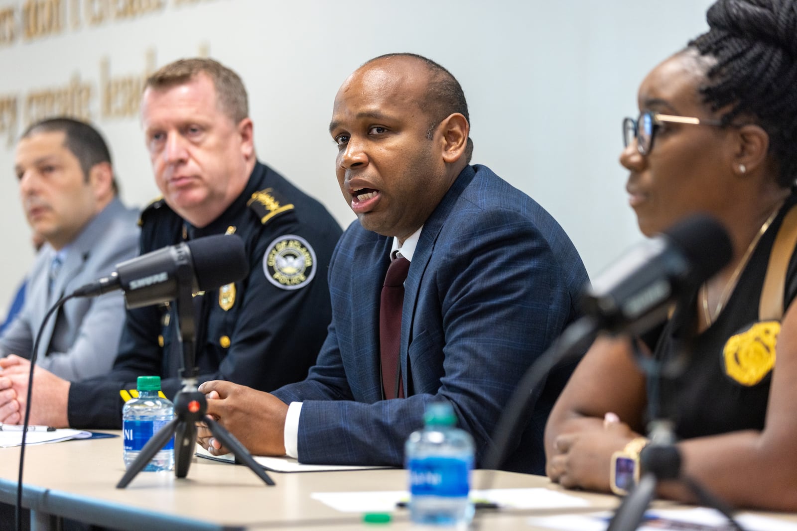 Atlanta police Lt. Germain Dearlove, the department's homicide commander, speaks about reducing crime during what has historically been the city's deadliest month.  (Arvin Temkar / arvin.temkar@ajc.com)