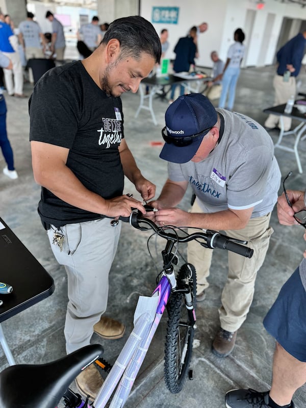 One lucky youngster will find an assembled bicycle under the tree thanks to donations and volunteers from Hands on Atlanta. (Courtesy of Hands On Atlanta)