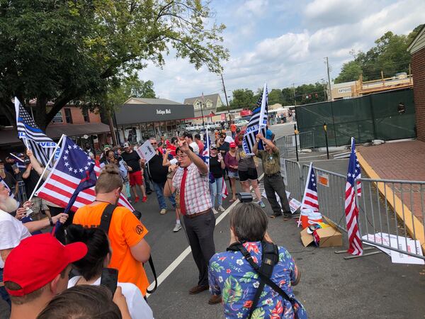 Alt-right celebrity Jovi Val is among those at the rally in Dahlonega on Saturday, Sept. 14, 2019. (Photo: Chris Joyner/AJC)